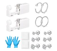 AVYRING Kit Completo per Piercing all'Orecchio con Pistola Usa e Getta, Borchie in Acciaio Inossidabile 316L, Automatico e Indolore, per Cartilagine, Trago, Conchiglia e Helix, Ideale per Fai da Te