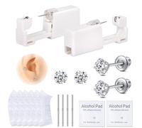 AVYRING Kit Completo per Piercing all'Orecchio con Pistola Usa e Getta, Borchie in Acciaio Inossidabile 316L, Automatico e Indolore, per Cartilagine, Trago, Conchiglia e Helix, Ideale per Fai da Te