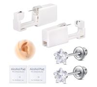 AVYRING Kit Completo per Piercing all'Orecchio con Pistola Usa e Getta, Borchie in Acciaio Inossidabile 316L, Automatico e Indolore, per Cartilagine, Trago, Conchiglia e Helix, Ideale per Fai da Te