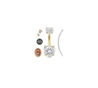 AVYRING Piercing per ombelico in titanio massiccio 14G G23, con zirconia cubica 5A, a forma di cuore, con strumento per piercing, lunghezza 6 mm, 8 mm, 10 mm, 12 mm, 14 mm, 16 mm, per donne e uomini