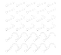 AVYRING Set Di 30 Borchie Per Il Naso Trasparenti, Piercing Al Naso 20G Con Chiusura A Sfera, Retainer Invisibili In Plastica Bioflex Ipoallergenica Per Scuola E Lavoro