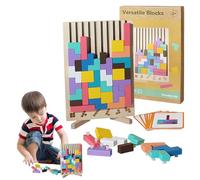 AVZYARDY Blocchi russi in legno Blocchi puzzle giocattolo tangram puzzle intelligenza colorato 3d montessori impilamento in legno puzzle giocattolo giocattolo di intelligence dono educativo