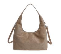 AVZYARDY Borsa a spalla in camoscio per donna, elegante borsa tote con zip, stile vintage morbido e capiente con tracolla regolabile, grande borsa a mezzaluna in camoscio per uso quotidiano e viaggio