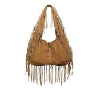 AVZYARDY Borsa a un ascuro con marcia con margine vintage for le donne (marrone)