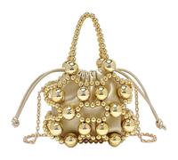 AVZYARDY Borsa della frizione con perline for donne, elegante borsa della frizione perla, borse da sera abbellita BASCHE CROVE TRENDY CROVE for WEDE, PROM BIONDINA COMPLETTO GOLD