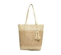 AVZYARDY Borsa donna a tracolla da spiaggia in paglia, grande offerta estiva con zip, elegante borsa da spiaggia leggera in rafia perfetta per vacanze, viaggi, piscine, shopping e picnic
