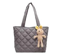 AVZYARDY Borsetta leggera Casualmente capacità di granella saccheggio gonfio giù for la borsa for pendola for pendolarismo invernale da donna Quilted Tote Bag con ciondolo