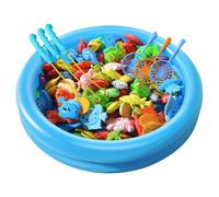 AVZYARDY Giocattoli da pesca magnetica fissati for bambini con piscina gonfiabile, canna, rete e pesce galleggiante, gioco da bagno for bambini for feste in piscina divertimento ', regalo educativo pe