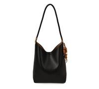 AVZYARDY PU Leather Woven Pattern Tote Bag with Pendant Casual Handbag Large Capacity Vintage Armpit Bag Leisure Bag with Matching Wallet