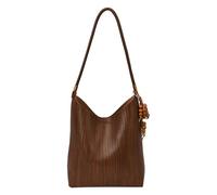 AVZYARDY PU Leather Woven Pattern Tote Bag with Pendant Casual Handbag Large Capacity Vintage Armpit Bag Leisure Bag with Matching Wallet
