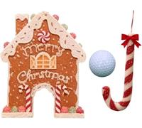 AVZYARDY Risorsa da golf con pan di zenzero, gioco da golf portatile con mazze e palline di bastoncino di zucchero, set da minigolf, divertente gioco per feste di Natale per bambini e adulti