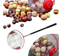AVZYARDY Strumento Raccolta Noci con Rotella, Utensile Multiuso per Raccolta di Acorn, Manico Telescopico, Raccolta Manuale di Noci, Castagne, Nocciole, Castagne d'India, Ideale per Esterni