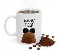 AVZYARDY Tazza di Marcus The Worm Robert Help Meme, Bicchiere Divertente e Surreale con Humor Internet, Regalo Strano Brainrot per Amici, Colleghi e Appassionati di Cultura Internet