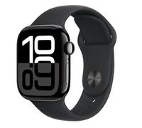 AW S10 GPS 42mm Jet Black Aluminium Case with Black Sport Band - S/M