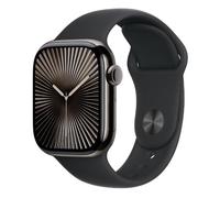 Apple Watch Series 10 Serie 10 GPS + Cellular 42mm Cassa in Titanio color Ardesia con Nero Sport Band - S/M Apple