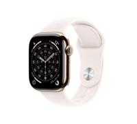 Apple Watch Series 11 GPS + Cellular 42mm, Cassa in Titanio colore Oro con cinturino Rosa fard Sport Band - S/M