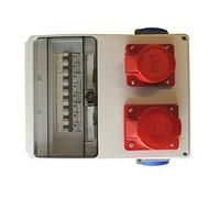 AW-TOOLS Distributore di Corrente da Costruzione, 2 x 230 V/16 A, Schuko + 1 x CEE 16 A/400 V + 1 x CEE 32 A/400 V Completamente cablato + LS