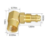 AW407 Rame 90 Gradi Connettore a Gomito CGA 032 Dado NIP 032 per Tubo Gas per