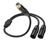 AWADUO Cavo sdoppiatore a Y per microfono XLR, 3 pin, bilanciato da XLR femmina a doppio maschio, cavo DMX per audio, stazioni radio, sistemi di altoparlanti, illuminazione del palco (0,5 m)