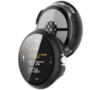 AWADUO Compatibile con Google Pixel Watch 3 45 mm Smartwatch Full Coverage PC Custodia Protettiva con Vetro Tempered Touch Screen Protector Smartwatch Accessori (Nero)