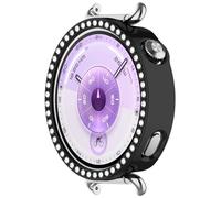 AWADUO Compatibile con Huawei Watch GT6 41 mm custodia protettiva in PC custodia protettiva guscio durevole decorazione diamante sintetico accessori smartwatch (nero)