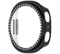 AWADUO Compatibile con Samsung Galaxy Watch 8 40mm Custodia Protettiva Smartwatch Sostituzione PC Custodia Protettiva Sintetico Diamante Decorazione Orologio Accessori (Nero)