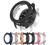 AWADUO Custodia protettiva compatibile con Xiaomi Watch S3, custodia protettiva per PC Smartwatch con anello girevole per lunetta morbida, resistente (nero)