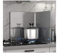 AWAING Paraschizzi Cucina Schermo antispruzzo Deflettore Olio Cucina Fornello a Gas Deflettore Grasso da Cucina Splash Pannello Isolante in Acciaio Inossidabile Paraspruzzi Paraschizzi Pparete Cucina