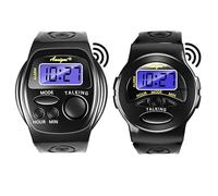 Awaiymi Confezione da 2 orologi parlanti inglesi per non vedenti, trasparenti, per ipovedenti, facili da usare per anziani, non vedenti, ipovedenti, ottimo regalo per anziani, colore nero