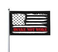 Awake Not Woke Anti Censorship American Flag Resistente Alle Intemperie Bandiere Colore Vivido Bandiera Per Prato Cortile Decorazione 3X5Ft