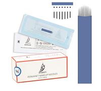 AWAKEN Aghi per Microblading 18 Pin Flat U per Sopracciglio Labbra Occhio Pre Sterile Eo gas Trucco permanente per Tatuaggio 0.25mm/50pcs(18U)
