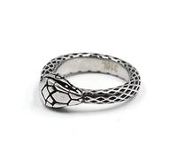 AWAKEN Anello da Donna Uomo Ouroboros Serpente Infinity Snake Simbolo di rinascita Gioielli in Acciaio (A-470-A7)