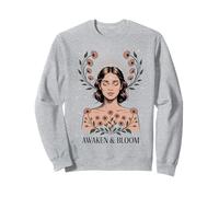 Awaken Bloom Donna Raggi Floreali Meditare Femminile Felpa