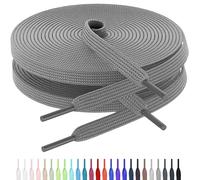 AWANGLOU 2 paia di lacci piatti per scarpe da ginnastica, lacci per scarpe da ginnastica in 28 colori, lunghezze multiple per persone all'aperto arrampicata, 05 grigio chiaro (2 paia), 24" Inch(60cm)