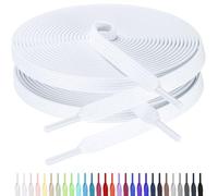 AWANGLOU 2 paia di lacci piatti per scarpe da ginnastica, lacci per scarpe da ginnastica in 28 colori, lunghezze multiple per persone all'aperto arrampicata, 03 Biancaneve (2 paia), 24" Inch(60cm)