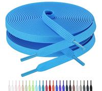 AWANGLOU Lacci piatti per scarpe da ginnastica, lacci per scarpe da ginnastica in 27 colori, diverse lunghezze, per scarpe da ginnastica all'aperto, corsa, arrampicata, sport, 17 Blu Cielo, 43" Inch