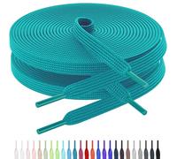 AWANGLOU Lacci piatti per scarpe da ginnastica, lacci per scarpe da ginnastica in 27 colori, diverse lunghezze, per scarpe da ginnastica all'aperto, corsa, arrampicata, sport, 09 Turchese, 43" Inch