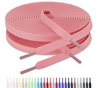 AWANGLOU Lacci piatti per scarpe da ginnastica, lacci per scarpe da ginnastica in 27 colori, diverse lunghezze, per scarpe da ginnastica all'aperto, corsa, arrampicata, sport, 27 Sakura Rosa, 47" Inch