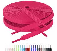 AWANGLOU Lacci piatti per scarpe da ginnastica, lacci per scarpe da ginnastica in 27 colori, diverse lunghezze, per scarpe da ginnastica all'aperto, corsa, arrampicata, sport, 26 Rosa Rosso, 39" Inch