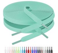 AWANGLOU Lacci piatti per scarpe da ginnastica, lacci per scarpe da ginnastica in 28 colori, lunghezze multiple per persone all'aperto, corsa, arrampicata, 18 Verde Menta, 45" Inch(114cm)