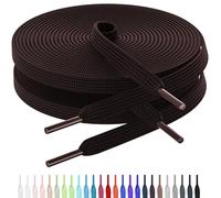 AWANGLOU Lacci piatti per scarpe da ginnastica, lacci per scarpe da ginnastica in 28 colori, lunghezze multiple per persone all'aperto, corsa, arrampicata, 13 Marrone, 54" Inch(137cm)