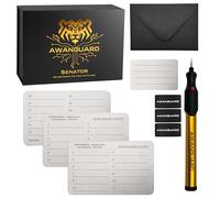 AWANGUARD Senator Lite - Portafogli 3x24 SEED Phrase Crypto Steel, Pen per Incidere, Piatto di Prova, Scatola di Phrase di Recupero Seme, Portafoglio Crypto Metallo, Portafoglio Bitcoin