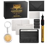 AWANGUARD Senator PRO - 3x24 SEED Frase Portafoglio Bitcoin in Acciaio per criptovalute Frase di Recupero +Penna per Incisione. Compatibile con tutti i portafogli di criptovalute.