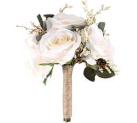 AWAOVV Bouquet da sposa per matrimonio, Rosa coraggiosa Fiore Bouquet Sposa Damigella d'onore in possesso, Fiori Ragazze Bouquet