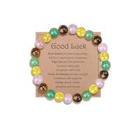 AWARDSEN Braccialetto da donna a tema con cristalli, 8 mm, per viaggi sicuri, protezione e ansia e buona fortuna, portafortuna per viaggi, nuovo lavoro, nuovo inizio compleanno, regalo per donne, 8 mm