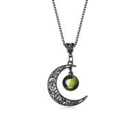AWARDSEN Collana gotica con ciondolo a forma di luna in lega estetica scura, regalo per Halloween, Natale, Capodanno, per amanti dei cosplay (donne e uomini), Zinco