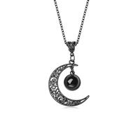 AWARDSEN Collana gotica con ciondolo a forma di luna in lega estetica scura, regalo per Halloween, Natale, Capodanno, per amanti dei cosplay (donne e uomini), Zinco