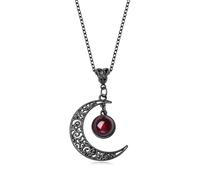AWARDSEN Collana gotica con ciondolo a forma di luna in lega estetica scura, regalo per Halloween, Natale, Capodanno, per amanti dei cosplay (donne e uomini), Zinco
