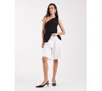 AWARE - Pantaloncini sartoriali bianchi con pieghe sul davanti-Bianco XS