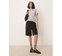 AWARE - Pantaloncini sartoriali neri con pieghe sul davanti-Nero XS